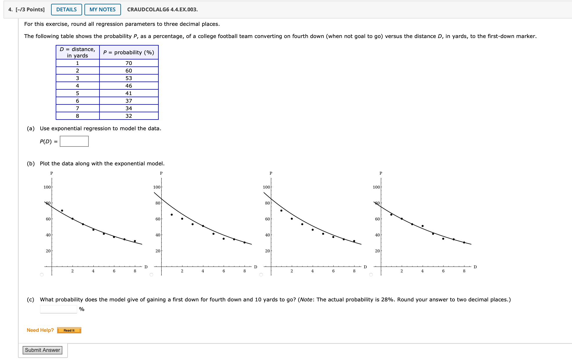 4. [-/3 Points] DETAILS MY NOTES CRAUDCOLALG6