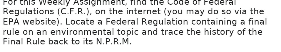 For this Weekly Assignment, Tind the Code of