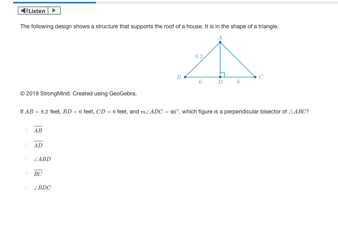 Listen The following design shows a structure