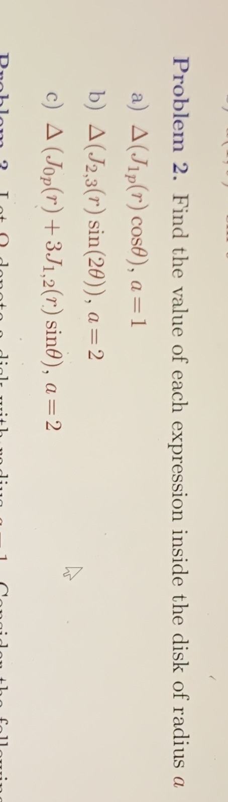 Please help Problem 2. Find the value of each