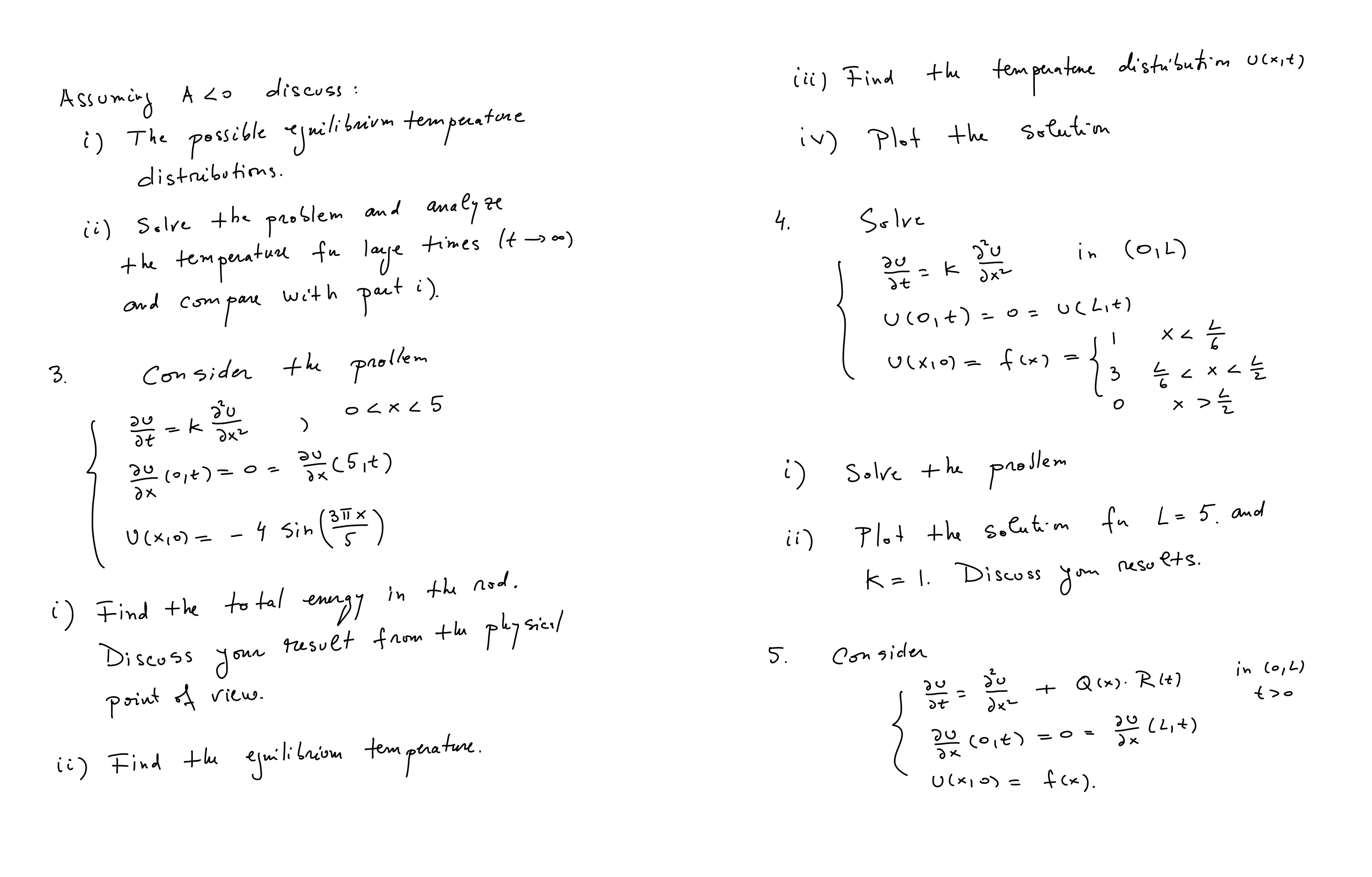 Midterml 1. Determine the equilibrium temperature