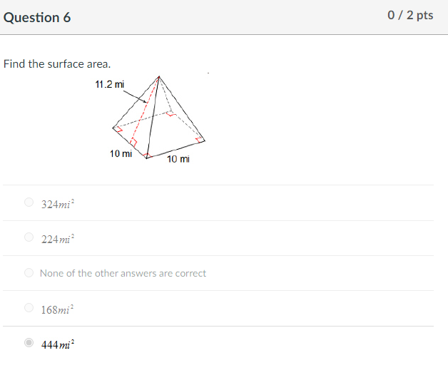 Question 3 0 / 2 pts Find the area and perimeter