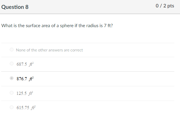 Question 3 0 / 2 pts Find the area and perimeter