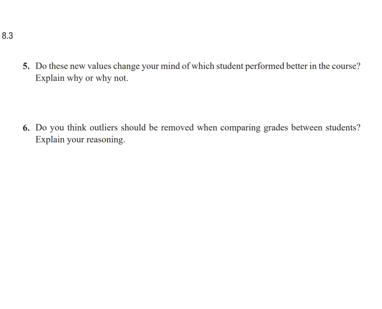 8.3 AVERAGES AND OUTLIERS BETWEEN FRIENDS In this