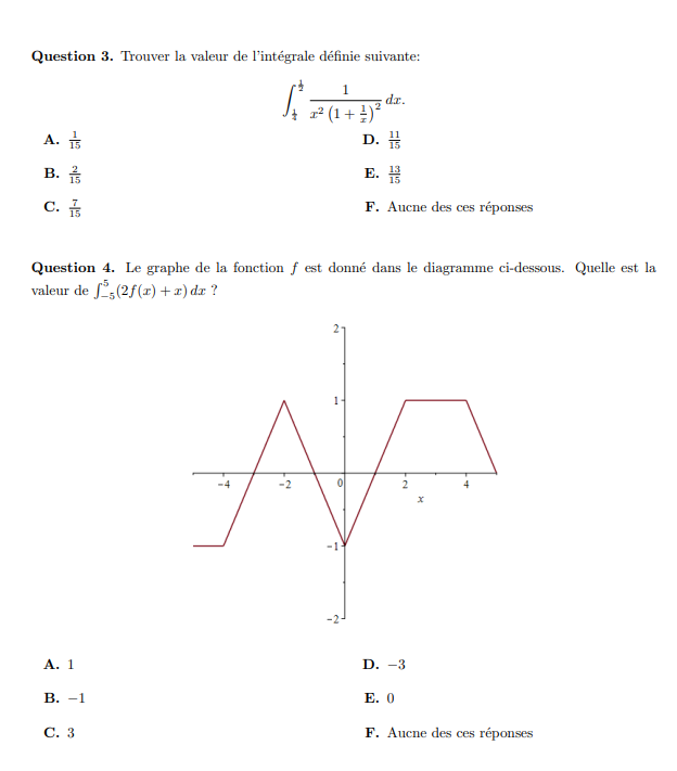 \f\f\f\fQuestion 7. [4 points] Evaluer