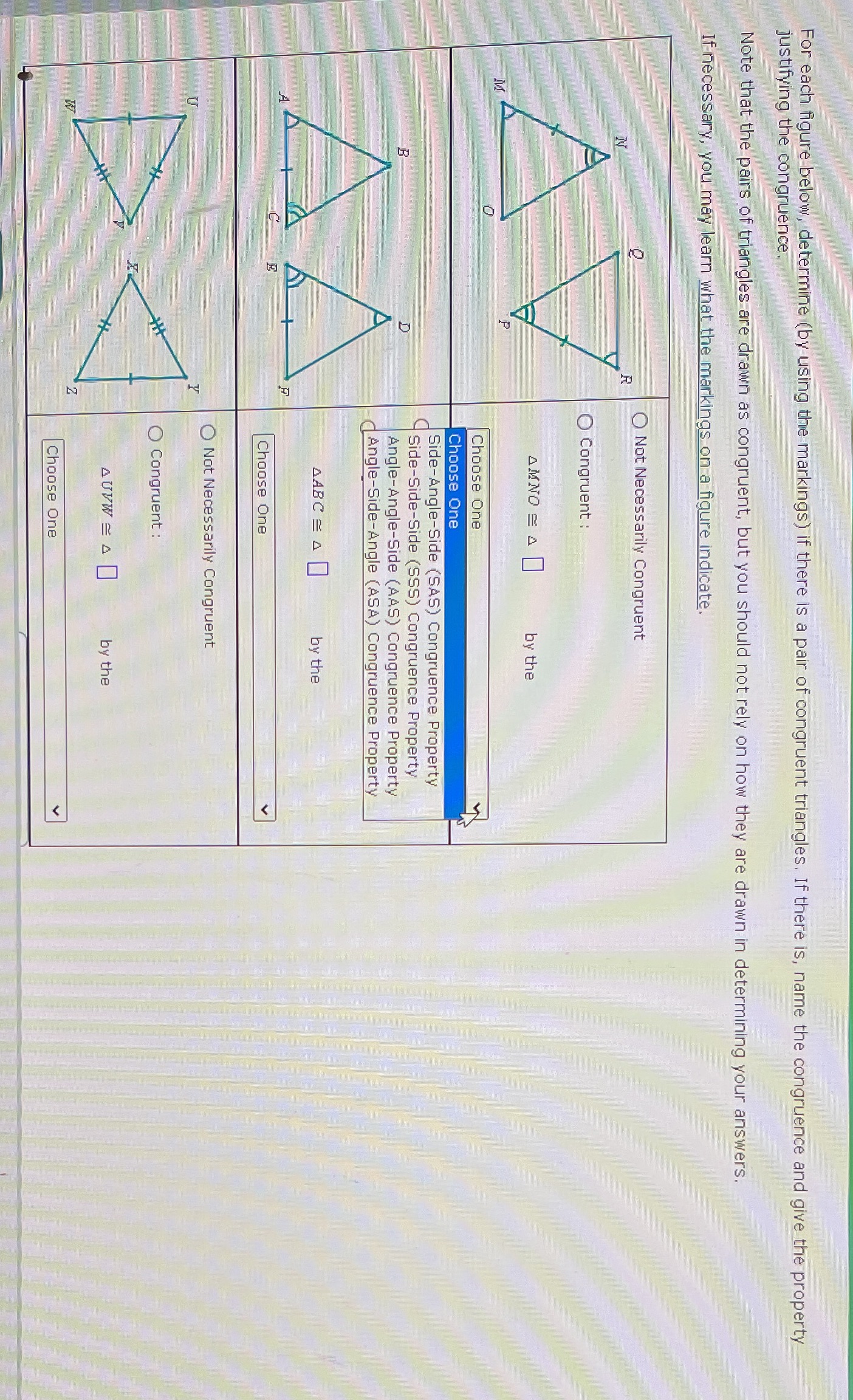 I opened the choose one drop-down menu there is