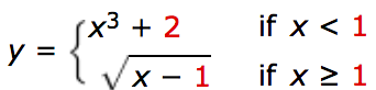 1. + 2 if x < 1 y = X - if X 2 1Brookdale