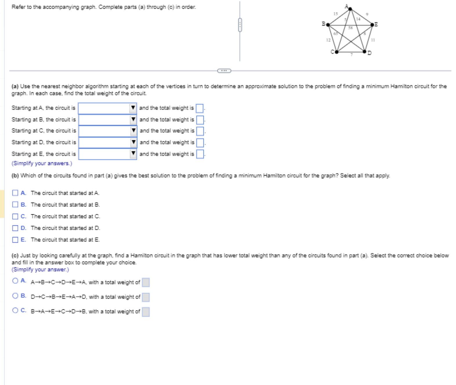 Refer to the accompanying graph. Complete parts