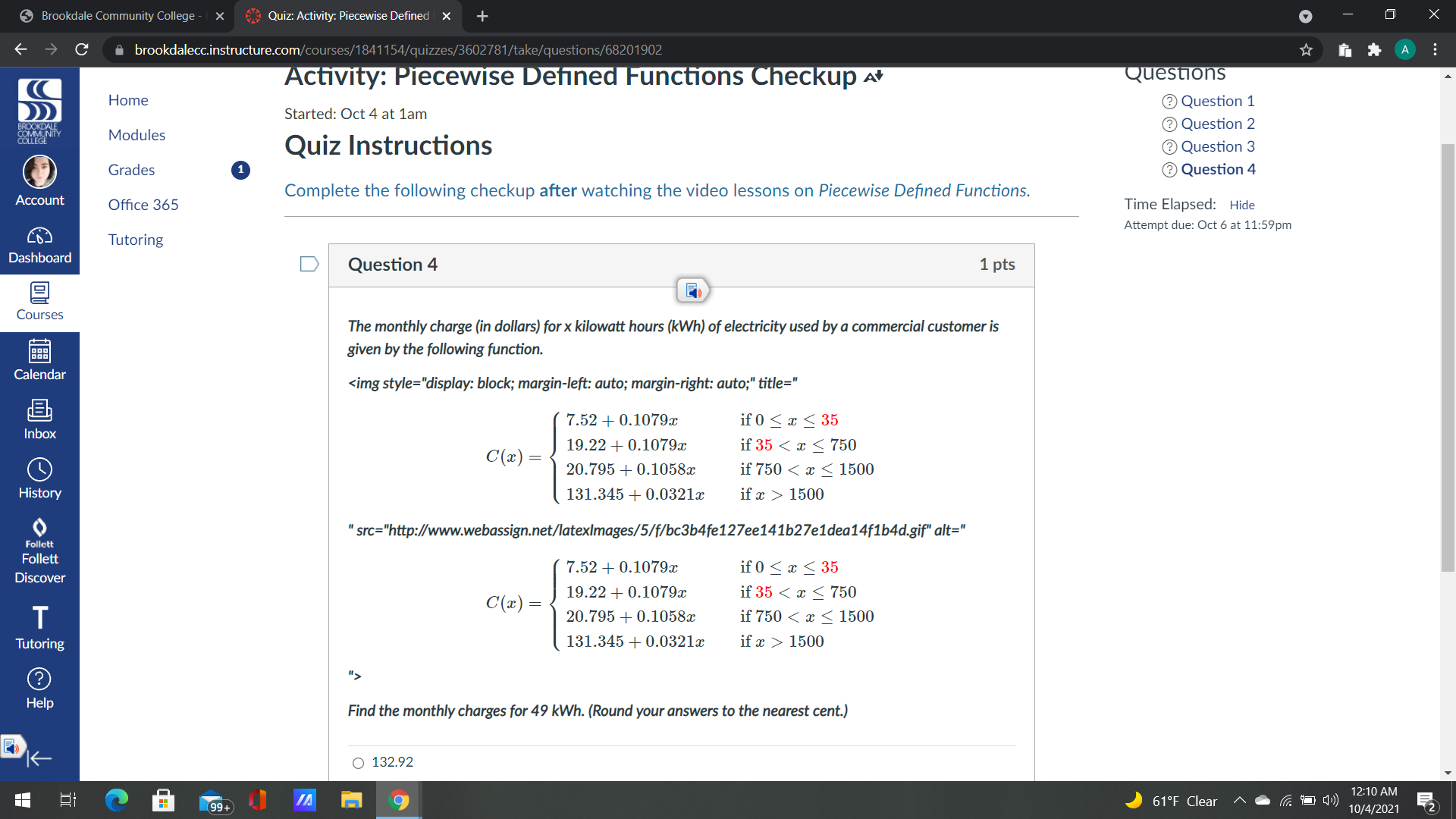 1. + 2 if x < 1 y = X - if X 2 1Brookdale