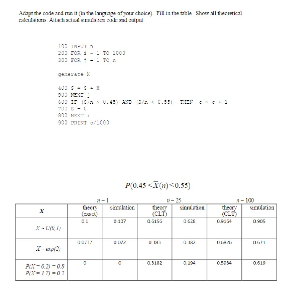 Adapt the code and run it (in the language of