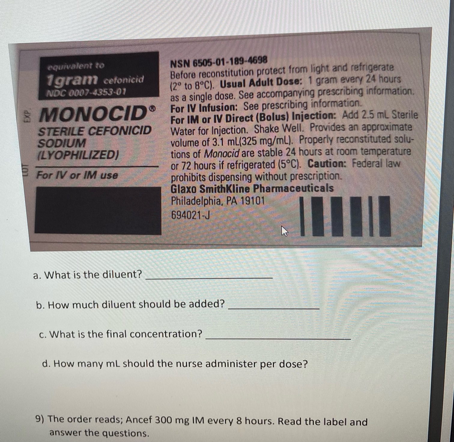 equivalent to NSN 6505-01-189-4698 1gram