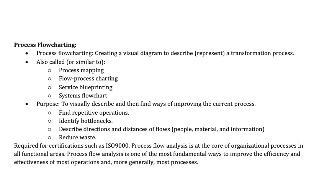 Process Flowcharting: I Process owcharting: