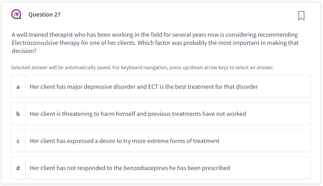 G] Question 26 El The majority of physical and