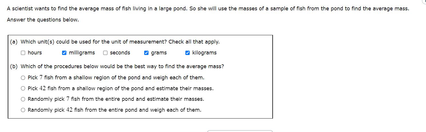 A scientist wants to find the average mass of sh