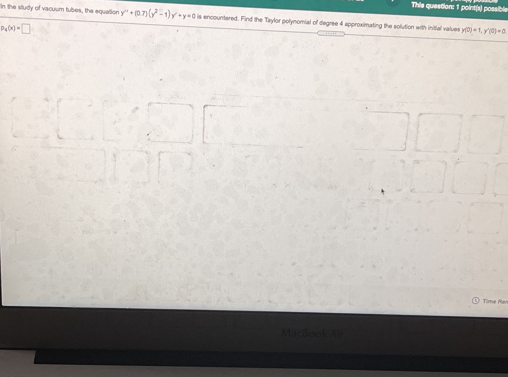 This question: 1 point(s) possible In the study