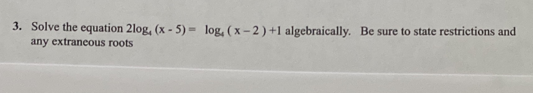 Plz provide full solution 3. Solve the equation