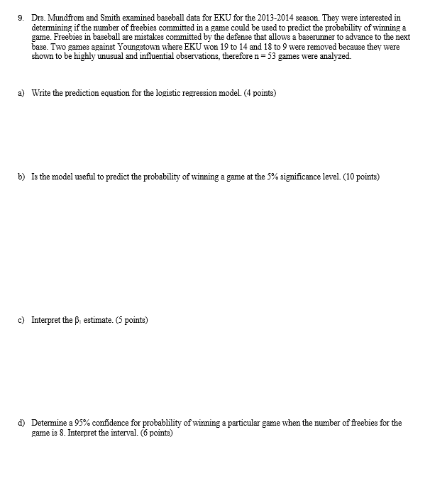 Binary Logistic Regression: win (Y=1) versus