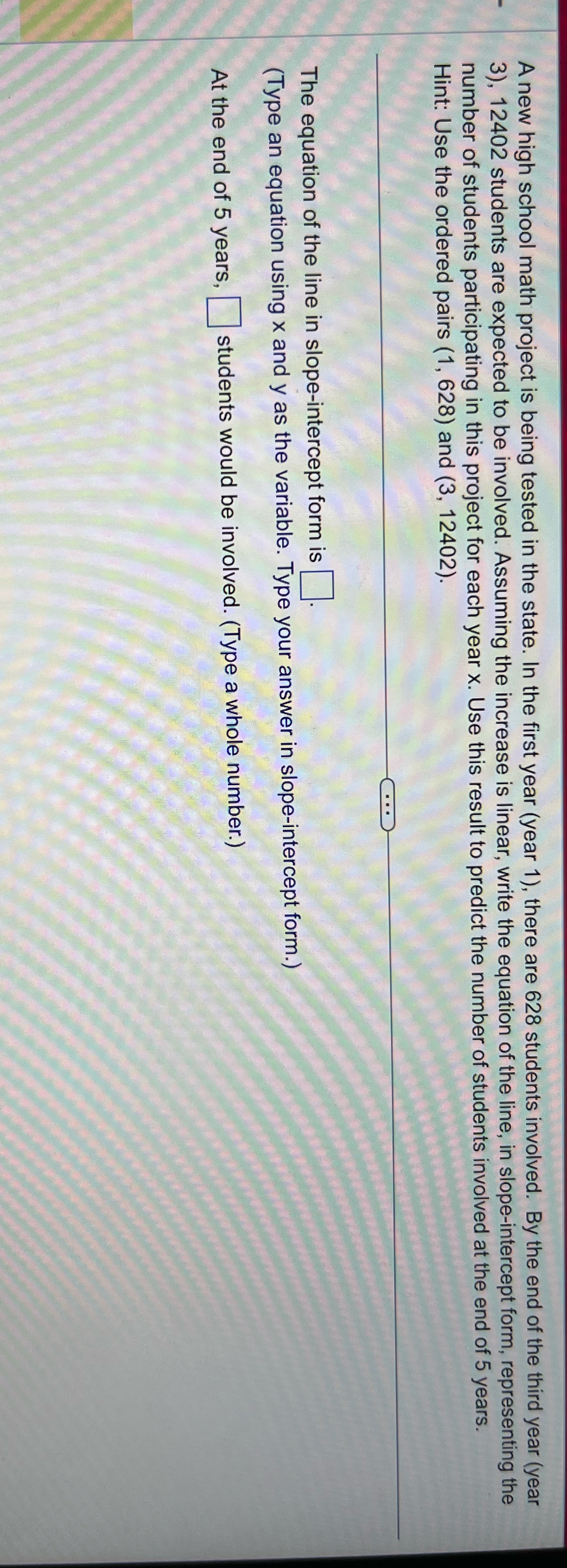 A new high school math project is being tested in