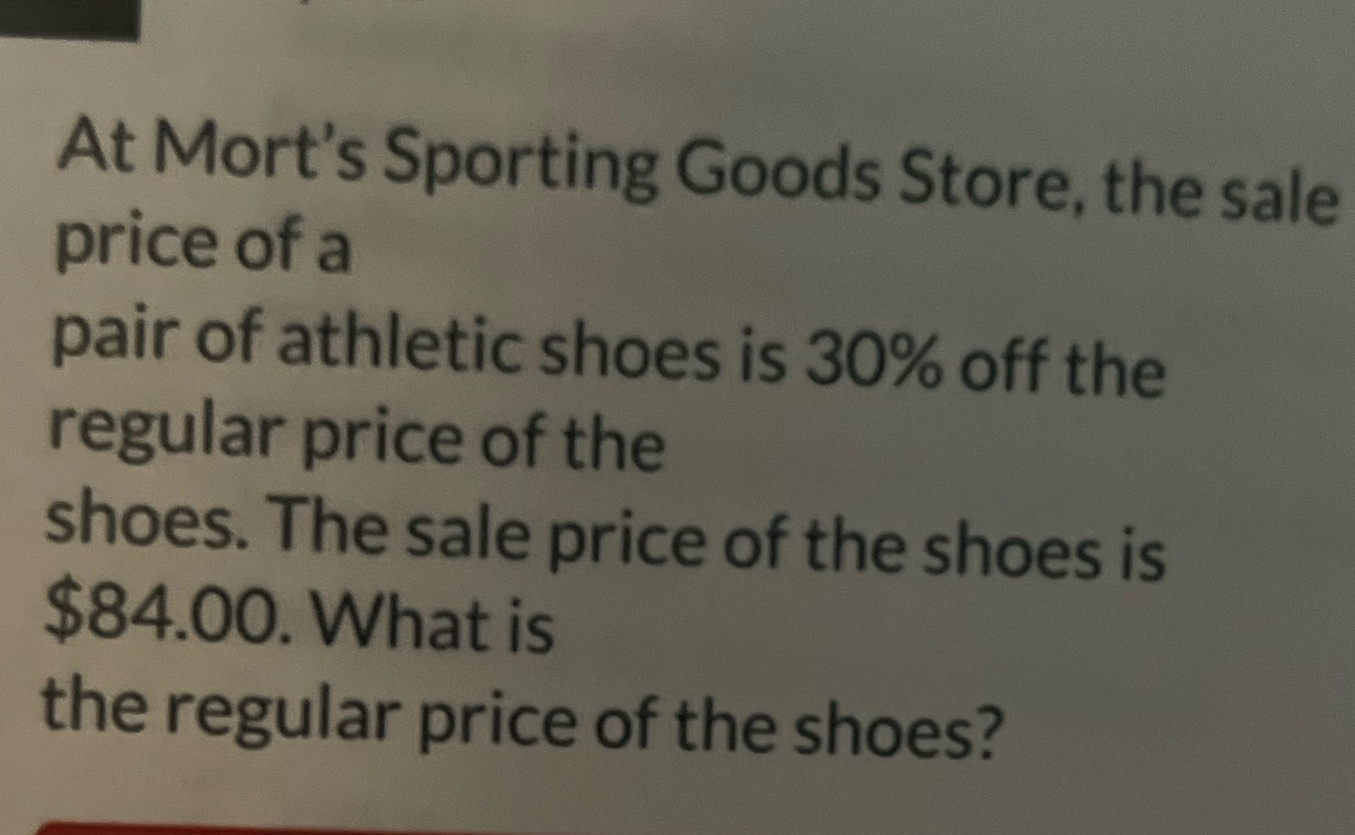 At Mort's Sporting Goods Store, the sale