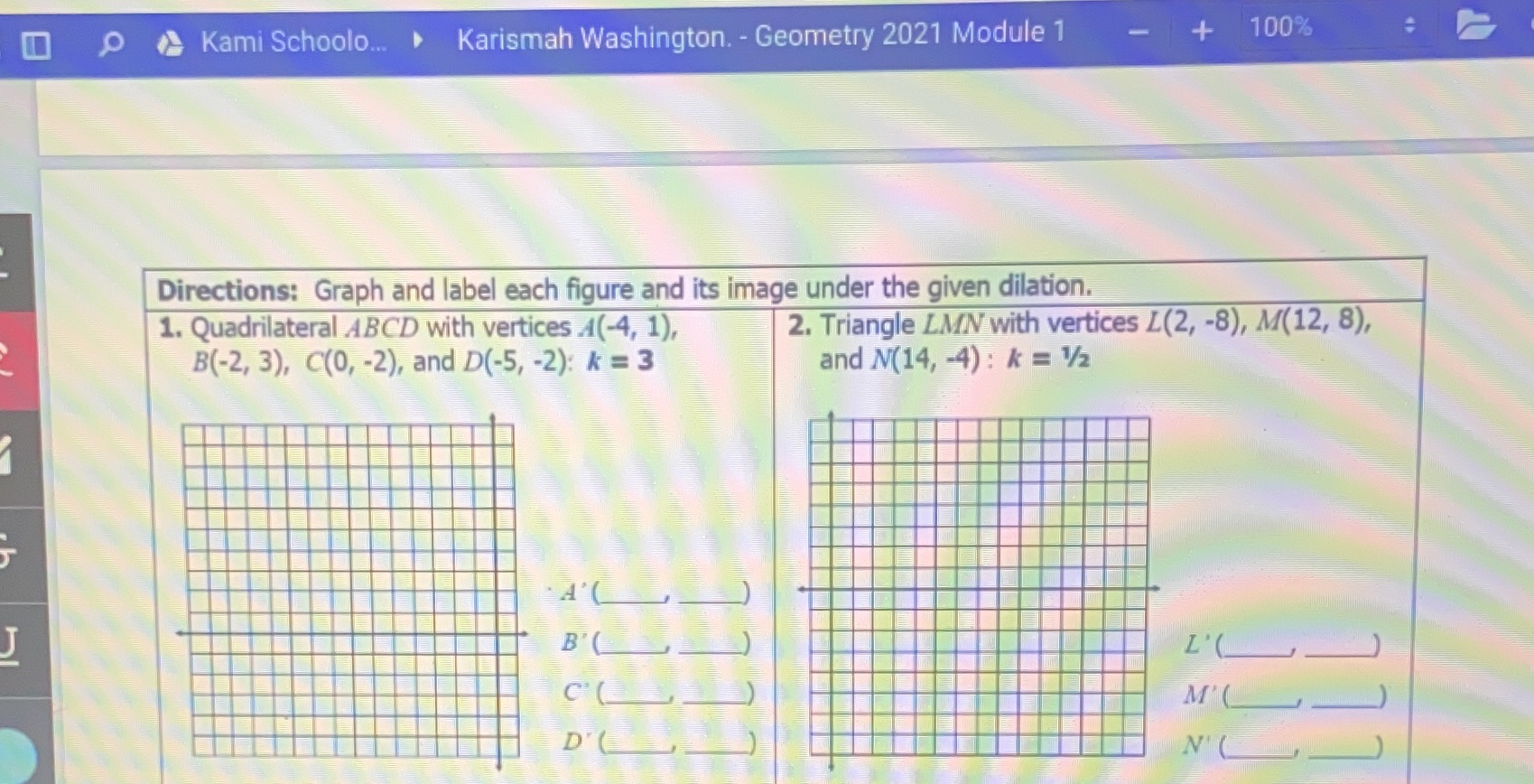 Kami Schoolo.. Karismah Washington. - Geometry