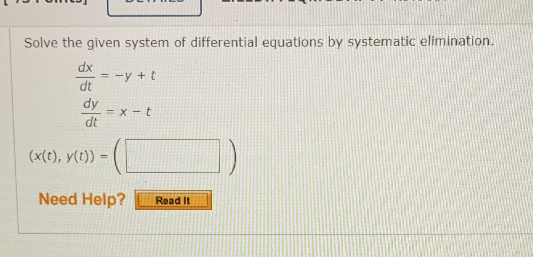 Solve the given system of differential equations