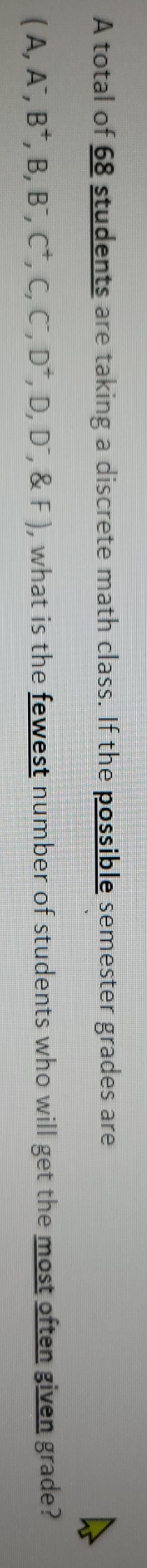 maybe P(68,12) A total of 68 students are taking