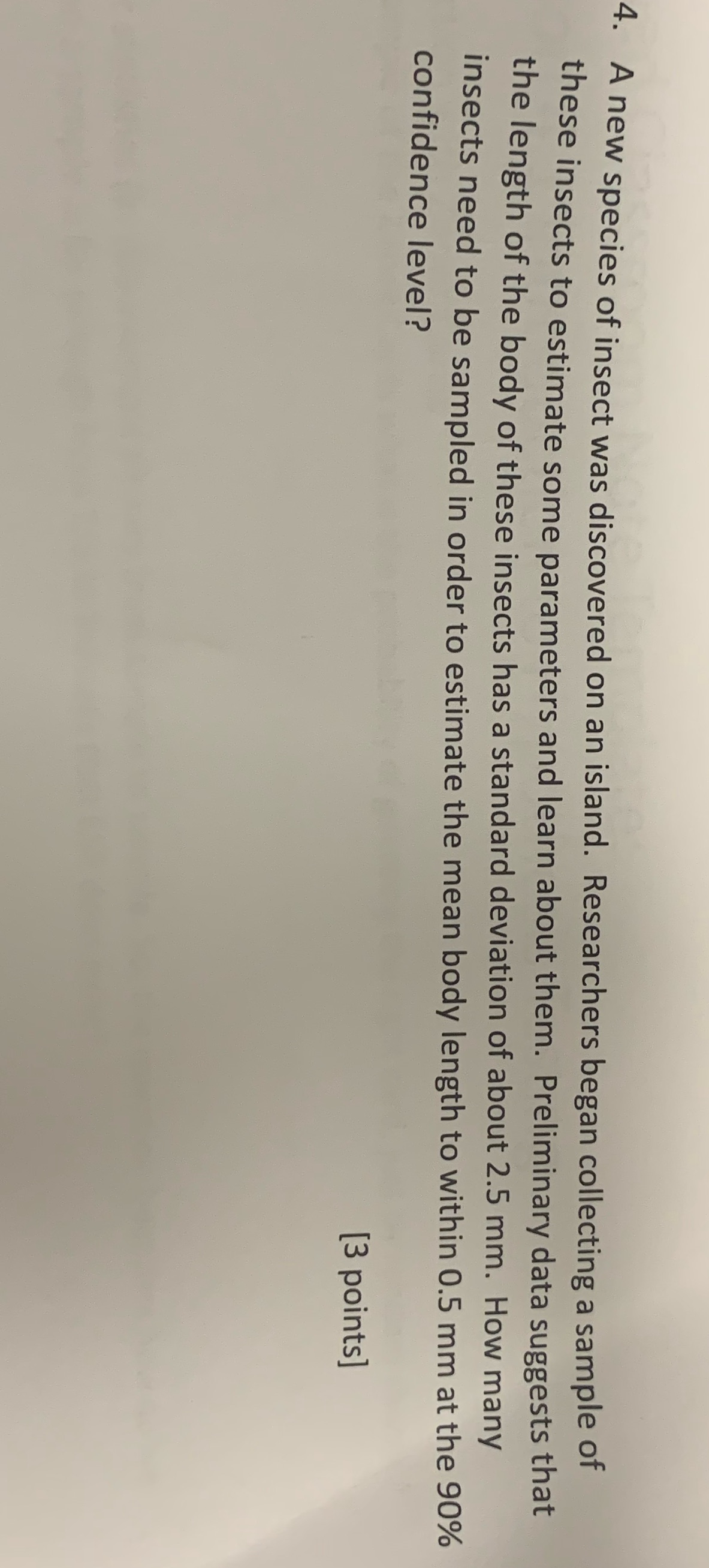 Answer questions and show work 4. A new species