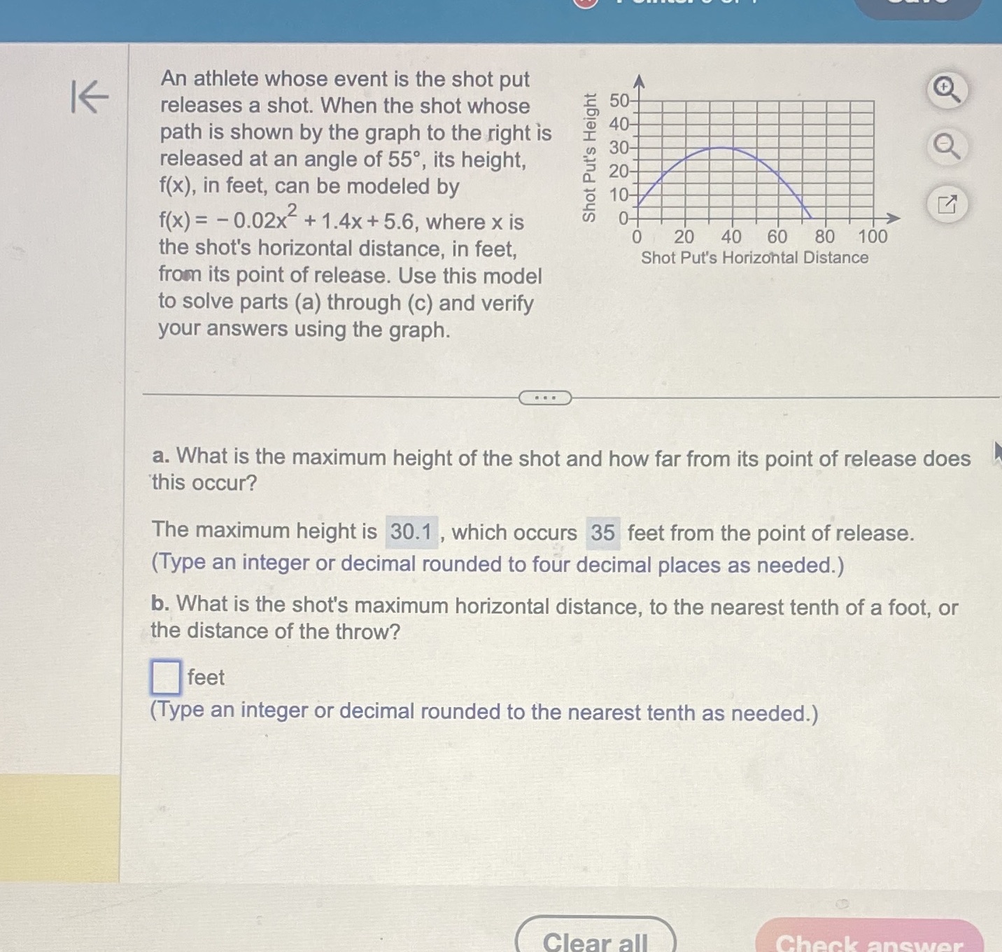 l6 An athlete whose event is the shot put