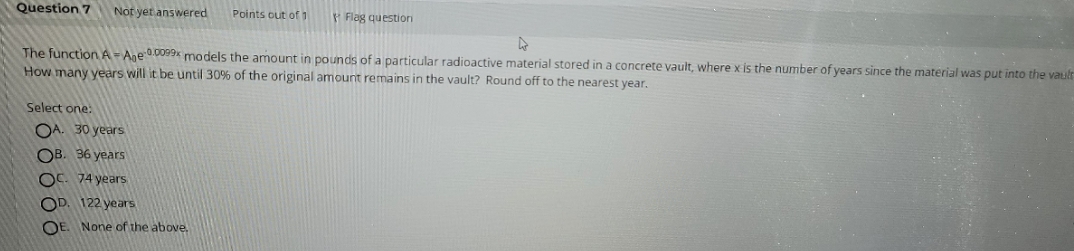 math 30 help Question 7 Not yet answered Points