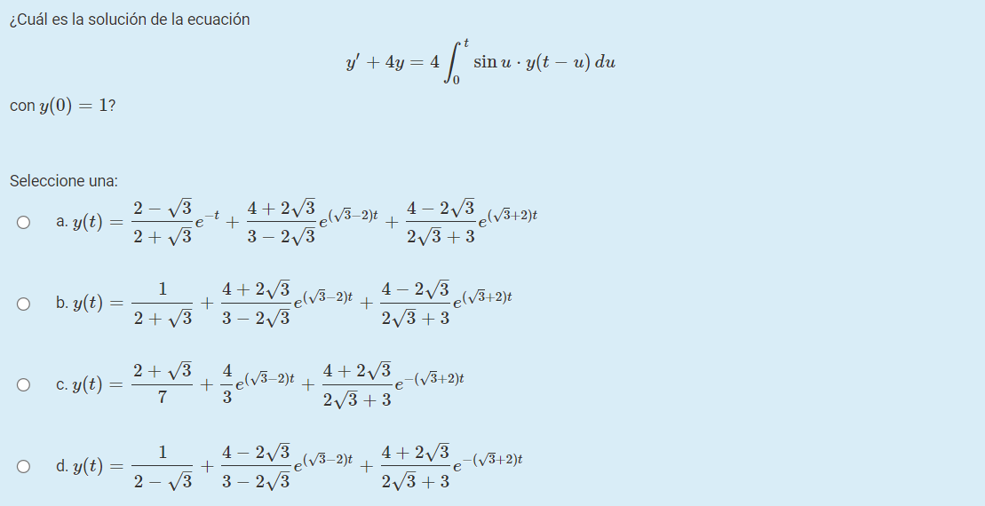 Cual es la solucion de la ecuacion t y' + 4y