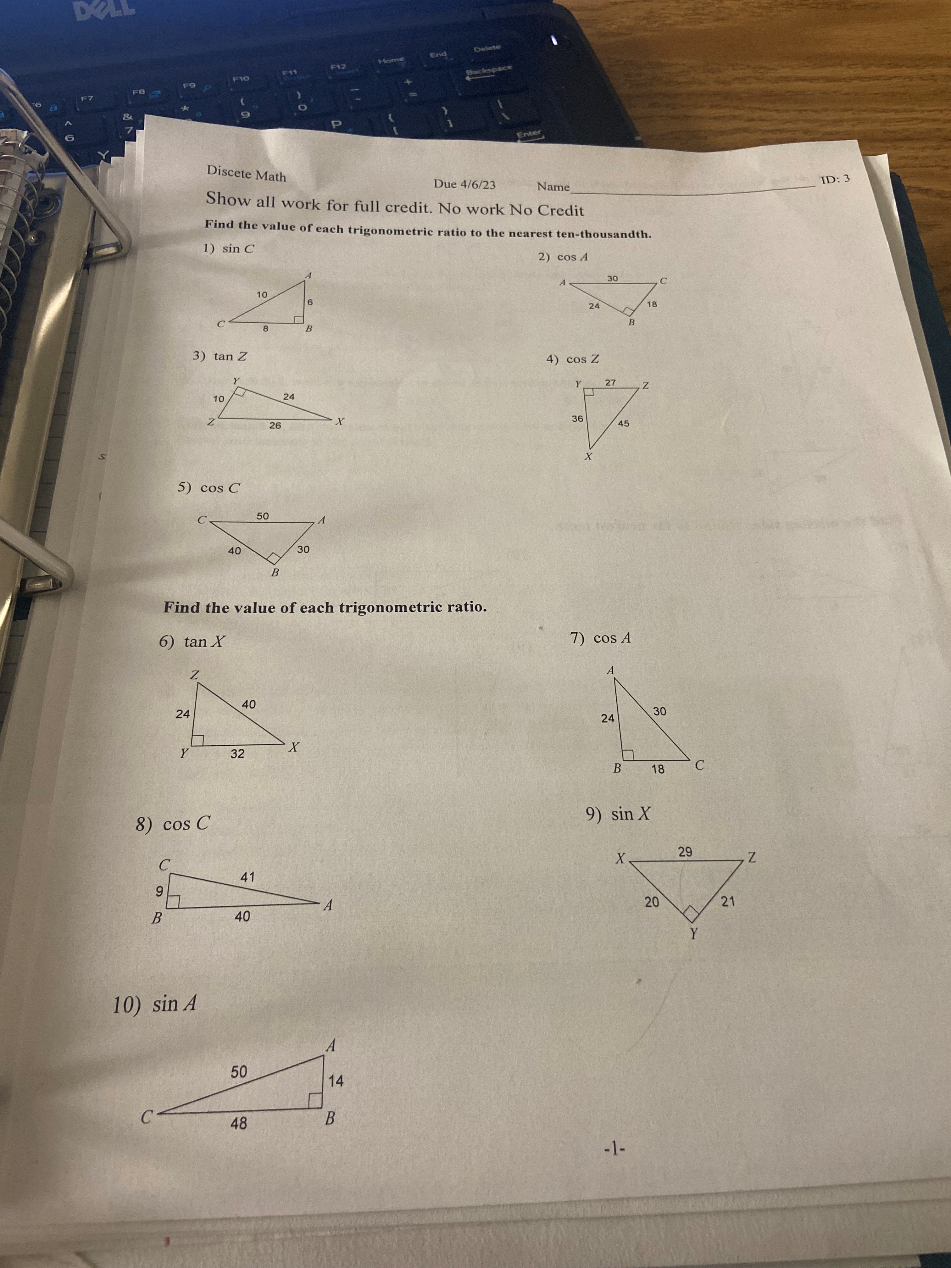 DELL F11 F12 P Find the measure of the indicated