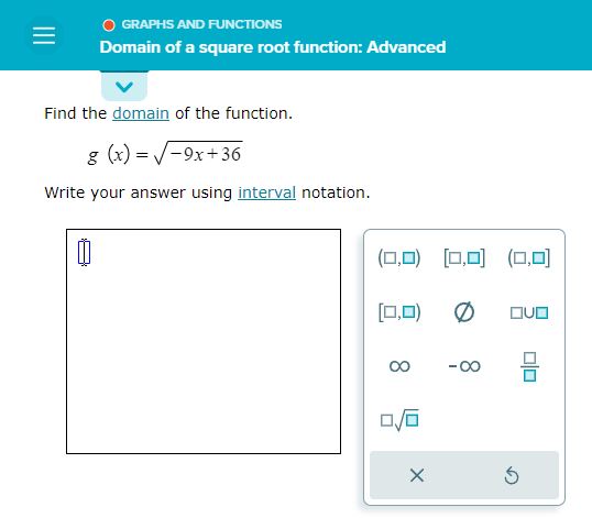 module is graphs and functions, topic is Domain