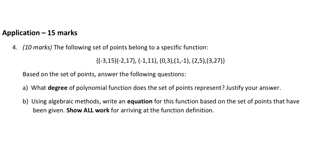 Application - 15 marks 4. {10 marks) The