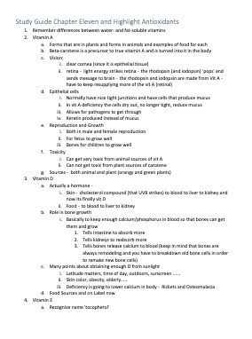 Study Guide Chapter Eleven and Highlight