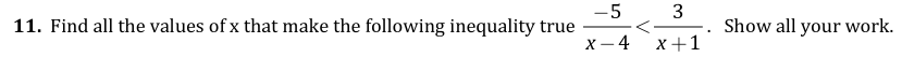 11. Find all the values of x that make the