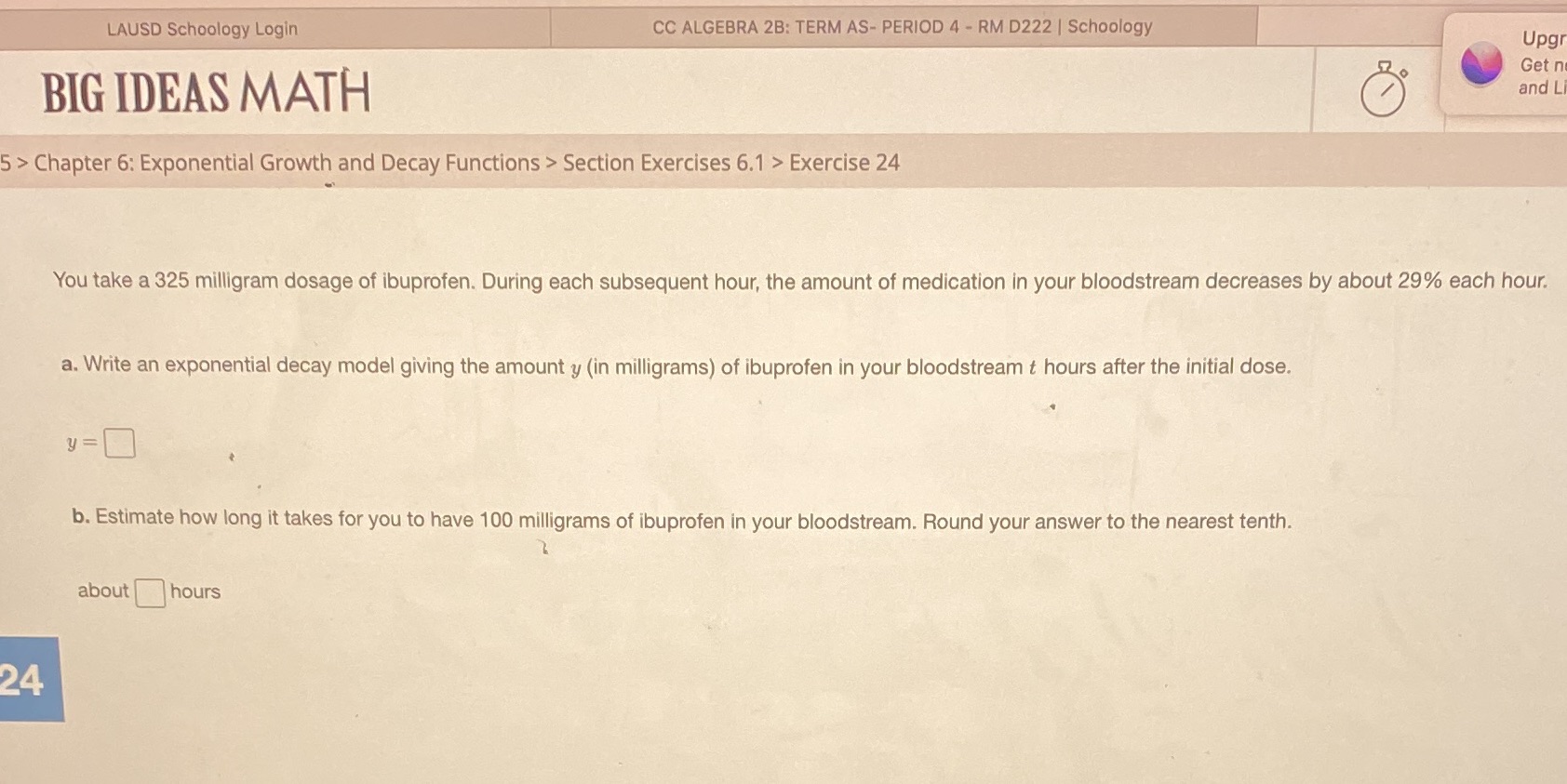 LAUSD Schoology Login CC ALGEBRA 2B: TERM AS-