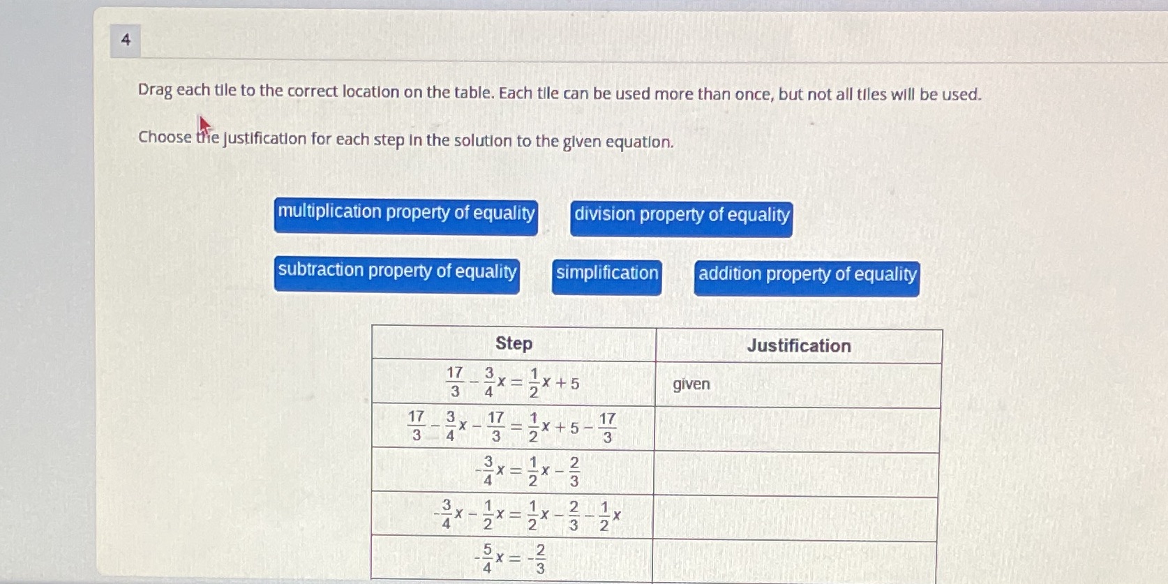 Help 4 Drag each tile to the correct location on