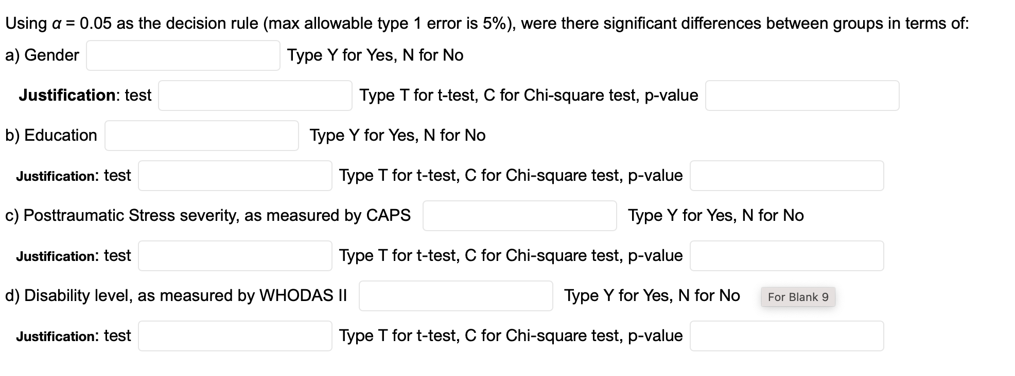 Baseline characteristics of veterans with