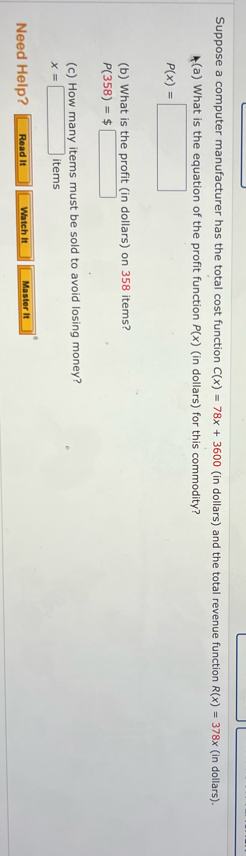 Suppose a computer manufacturer has the total