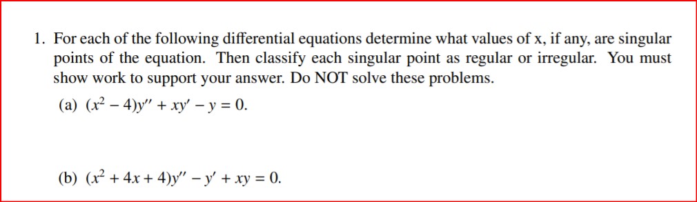 Differential Equations: Chapter 6 1. For each of