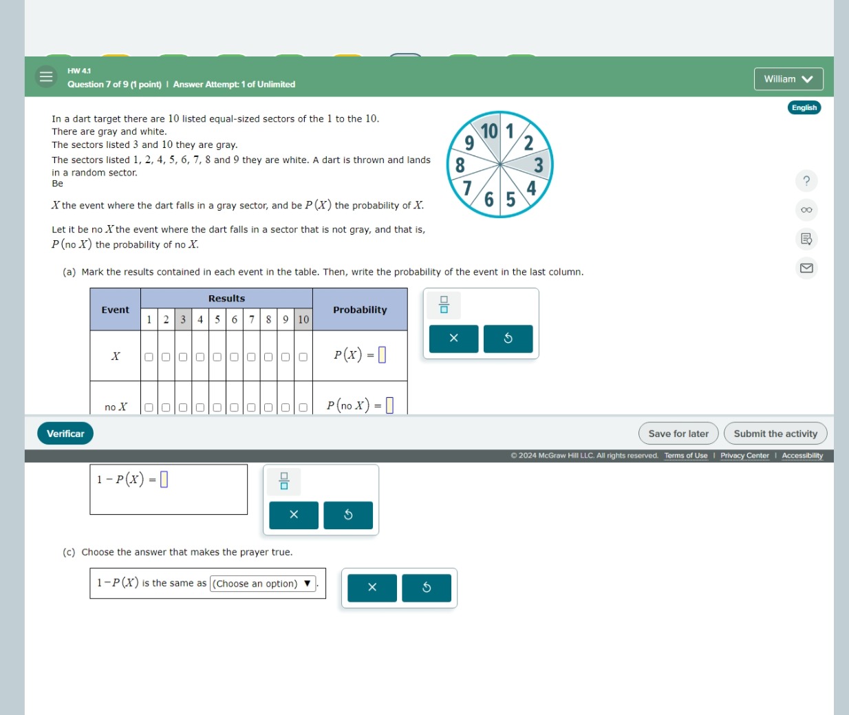 | William % ' j HW 41 Question 7 of 9 (1 point) |