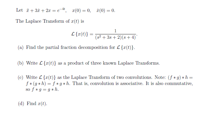 Please help with Laplace Transform, Thank you!