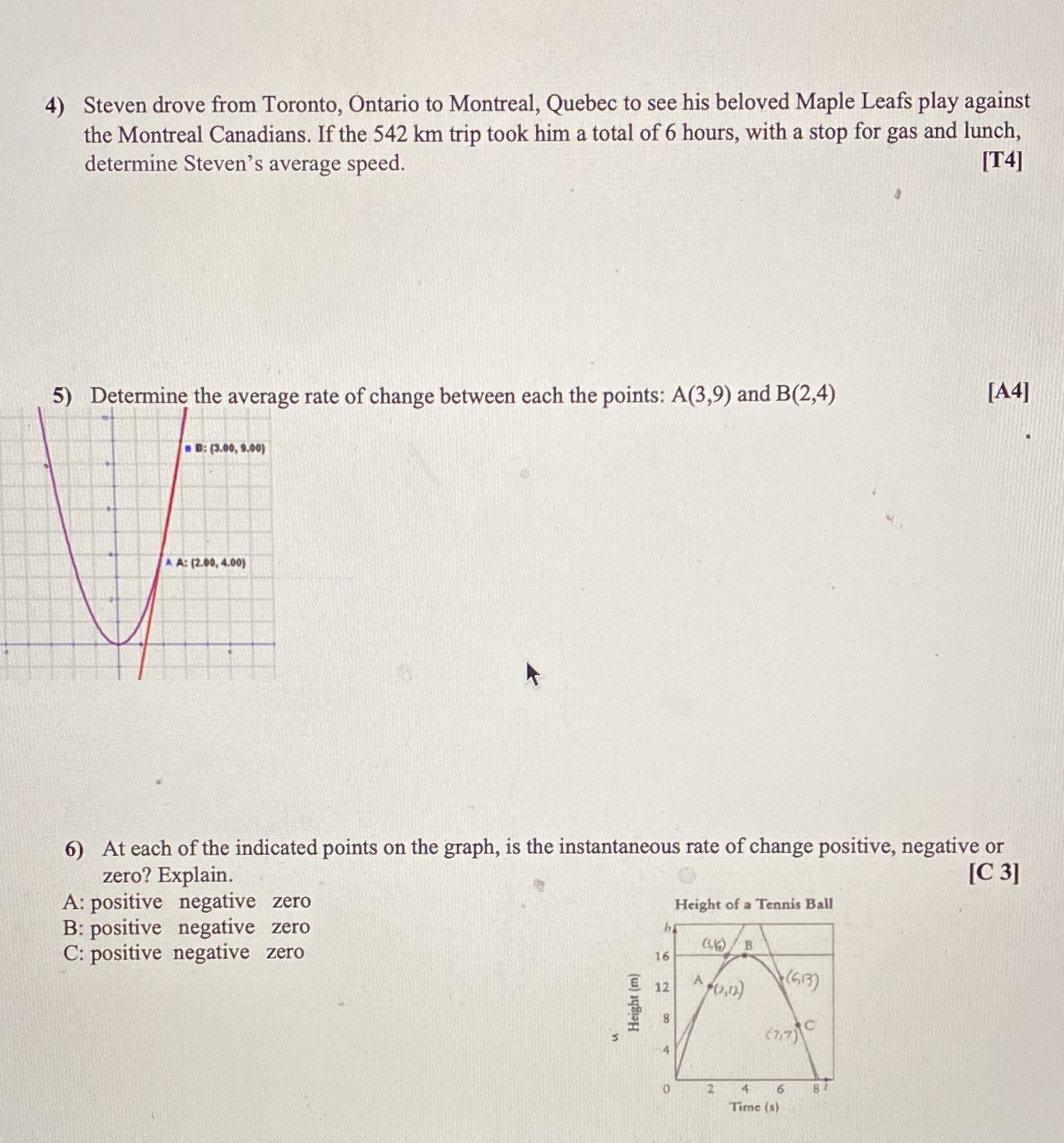 rates of change grade 12 maththank you 4) Steven