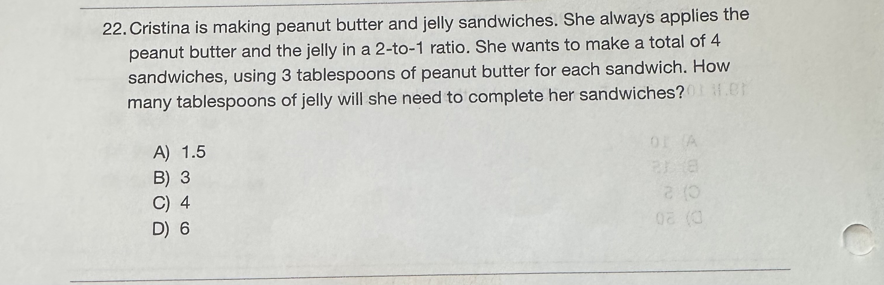 22. Cristina is making peanut butter and jelly