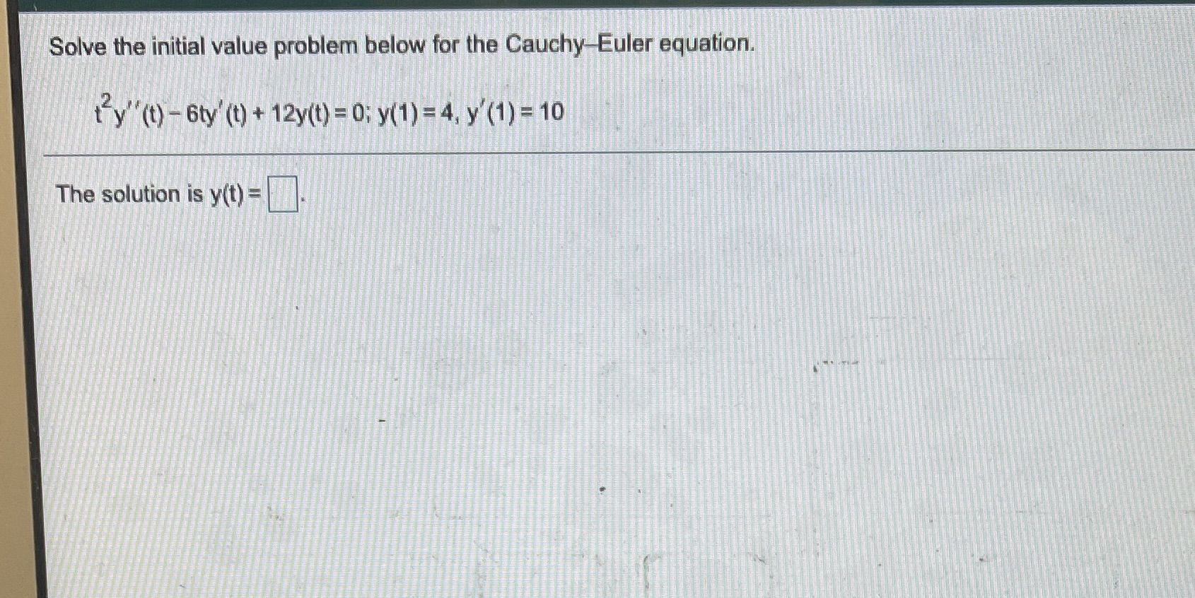 Solve the initial value problem below for the