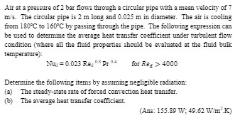 Air at a pressure of 2 ber flows through a