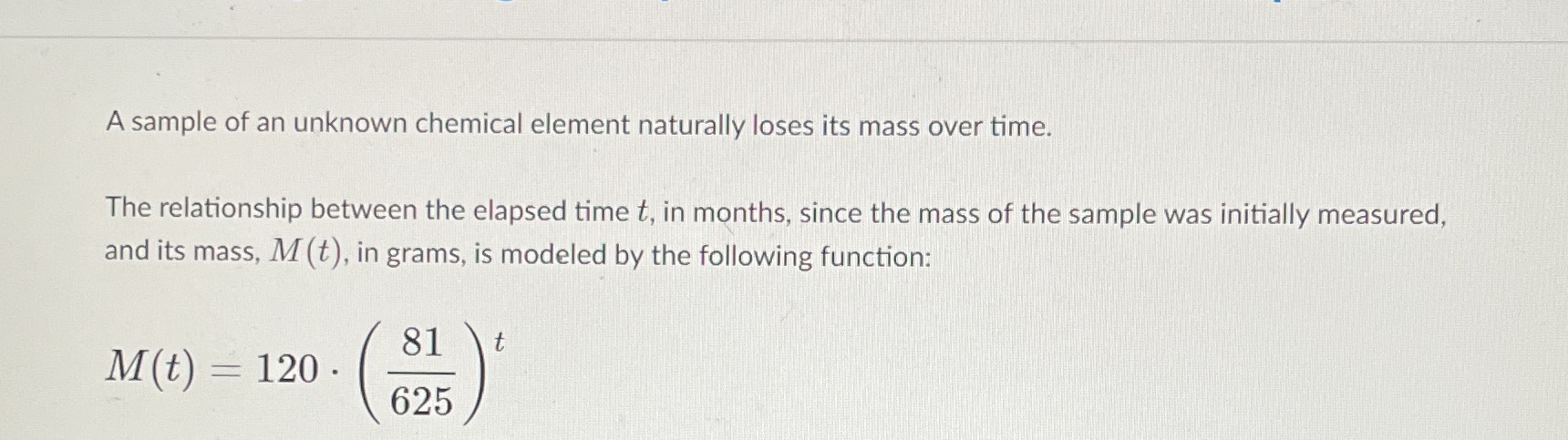 A sample of an unknown chemical element naturally