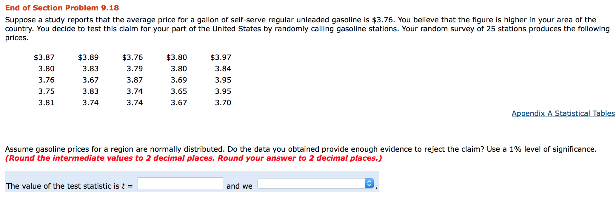 Suppose a study reports that the average price