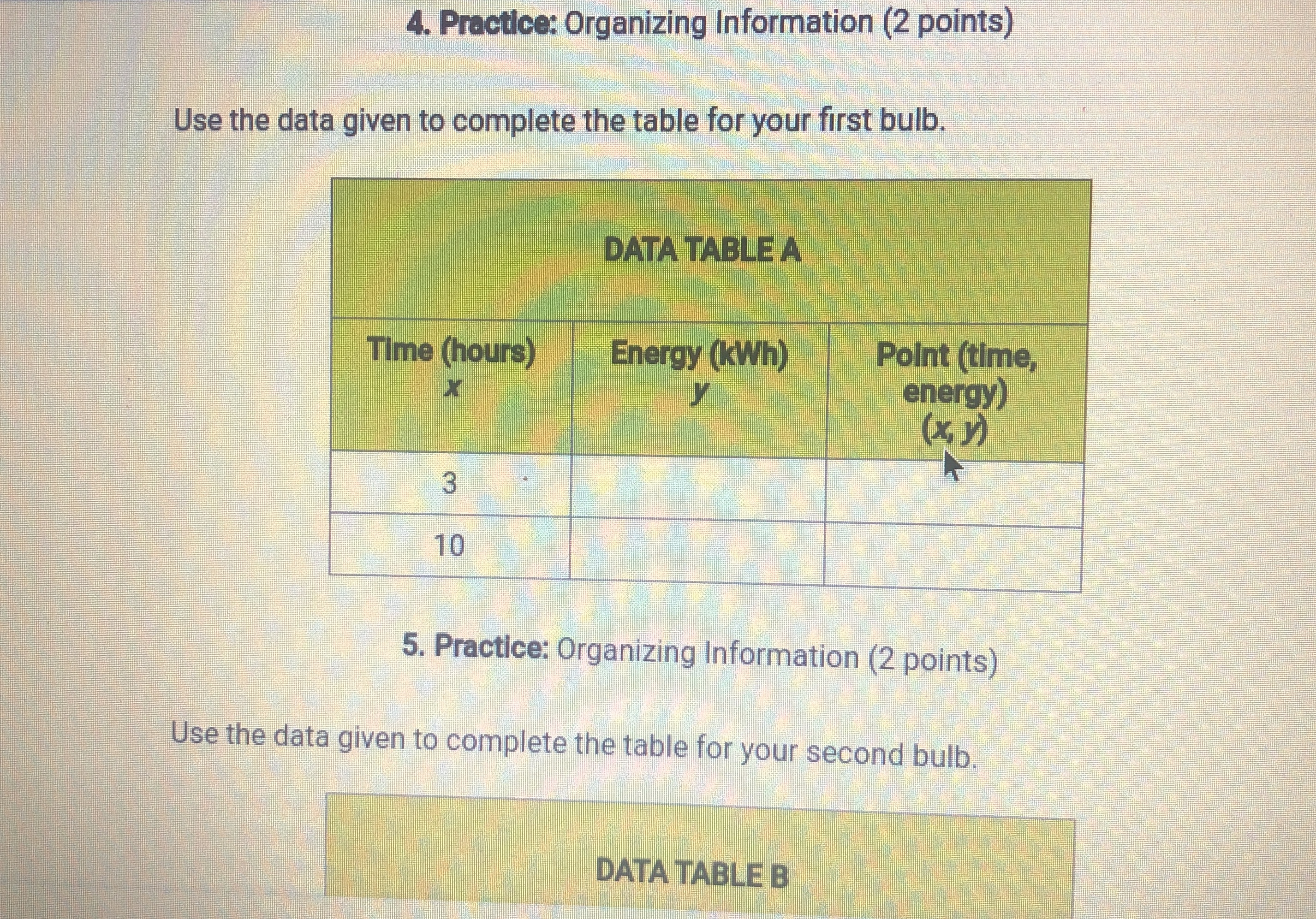 How do I complete this table 4. Practice: