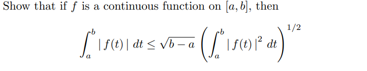 Show that if f is a continuous function on a, b ,